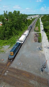 CSX 8845 leads weed sprayer train W054 across the diamonds at Galatea. #Train #Trains #Trainsofinstagram #Railway #Railroad #Railfan #Railfanning #Railfansofinstagram #Drone #DroneVideo #Dronesofinstagram #Drones #Locomotive #Engine #Dronelife #RailroadsofAmerica #DJI #foamer #foaming #trainspotting | MP Rail Photography