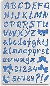 BENECREAT 4x7 Inch Alphabet Letter Number Stencils Bows/Moon Star/Feather Stencil for Wood Carving, Drawings and Woodburning, Engraving and Scrapbooking Project