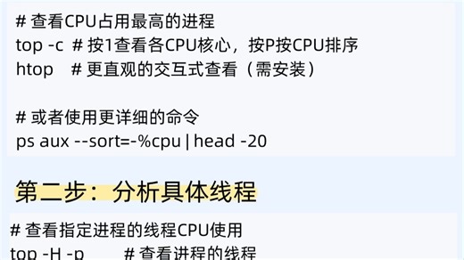 Linux CPU使用率100%排查步骤与工具
