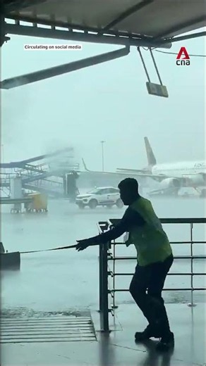Ground staff at India airport chase equipment during sudden storm; 3 aircraft damaged