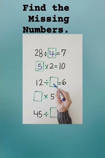 Find the Missing Numbers # Division ➗️ and Multiplication ✖️