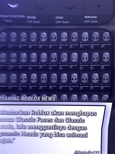Roblox Hapus Classic Face dan Heads untuk Dynamic Heads