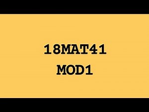 18MAT41 MODULE 1 | VTU 4th SEM CSE