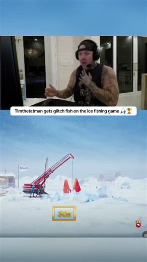 Timthetatman gets the glitch fish on the ice fishing game 🎣🏆