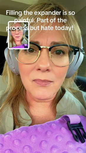 This morning I had such little pain and now I can’t hardly breathe. Filling expanders is just hard. Look forward to 2 days from now! #breastcancer #mycancerjourney #expanderimplants