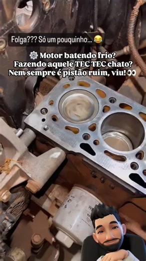 Mecânica Digital BR - Inteligência & Mecânica Moderna on Instagram: "Na real, muita folga vem do bloco gasto, cilindro ovalizado, retífica mal feita ou até óleo errado. Trocar só o pistão sem medir o cilindro é trocar peça no escuro — e aí o prejuízo vem em dobro. 💸 Diagnóstico bom não é chute: 🔧 Medição certa 🔧 Folga no padrão 🔧 Processo bem feito 💬 Já pegou motor que o problema não era o pistão? Conta aí nos comentários 👇 📲 Salva esse post pra não cair nessa cilada depois! #Mecanica #Mo