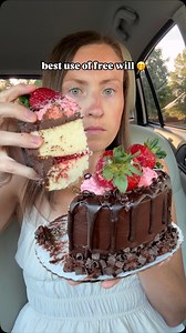 mom dropped the walmart cake so I made the best of the situation 🤭 do we need a review? 👀 #cake #walmartcake #walmartfinds #chocolatecake #chocolatestrawberries #strawberry #chocolate #viralcake #bakery #dessert #groceryshopping #snacks #frosting #cakedecoing #customcakes #mukbang #tastetest #foodfind | Morgan Chomps