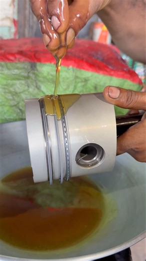 Engine Block Head Piston Installation #shortsfeed #engineblock #skills #engine #cylinderhead #shorts