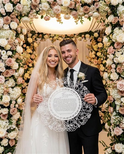 Peonies Ketubah | Laser Cut Ketubah With Peonies Floral Design | Personalized Ketubah White - Etsy