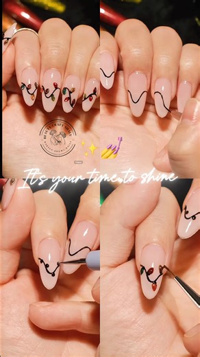 Simple Light Design Nail Art | Minimal & Clean Nails #nailart #lightnails #naildesign #nailshorts