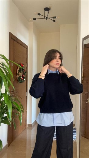 Off The Rack 🇵🇰 on Instagram: "Effortlessly chic: Sweatshirt meets button-down shirt paired with flapper trouser for the perfect blend of comfort and style🖤🩵🖤 Dm or Whatsapp us to order 0305-2336411 #sweatshirts #sweater #buttondownshirt #shirt #wintercollection winter winterstyle winterclothing onlinestores onlineshop"