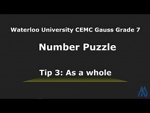 Number Puzzle-Canada Waterloo CEMC Gauss Grade 7