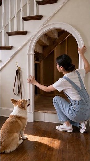 DIY Under Stairs Pet Room | Transforming a Corner into a Cozy Dog Haven 🐶✨