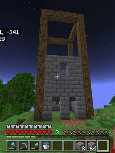 Castle tower build, sorry about the end, screenshots got repetitive 🙏 #minecraft #building