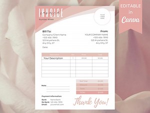 Invoice Template Download, Editable Template, Small Business Custom Order Form Printable, Invoice Form, Modern Invoice, Instant Download - Etsy Canada