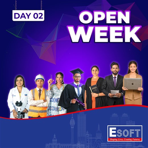 Our doors are open for the 2nd day of ESOFT Open Week - Matara! Are you after O/L's and looking for a globally recognised higher education Pathway? 🌍🎓 ESOFT Metro Campus - Matara warmly invites students and parents to the ESOFT Open Week, happening until the 22nd of May. This week promises an enriching experience filled with awareness sessions, special offers, scholarships, financing aid options, and exciting events. Don't miss out on this unique opportunity to plan your future with endless po