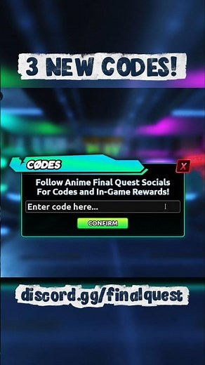 New Codes in Anime Final Quest Roblox - Full Released Update!