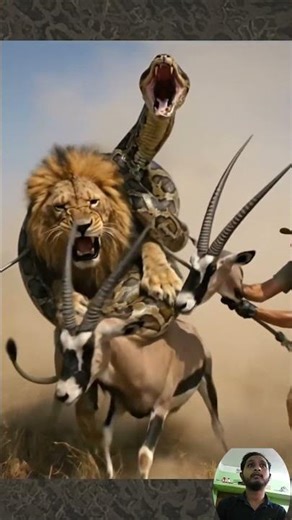 🦁🐍 Lion Hero Moment – Python Attack in Safari Park!