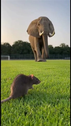 Elephant's reaction when confronted with a mouse
