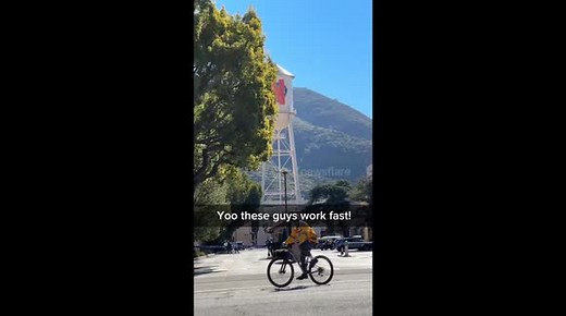 Warner Bros water tower rebranded with Netflix logo amid takeover