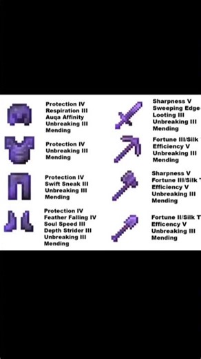 best enchants for armor and sword and tools #minecraft#enchants