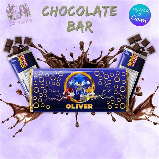 Editable Sonic Chocolate Bar Labels, Sonic Hedgehog Birthday Favors, Printable Candy Wrapper, Custom Chocolate Label, Instant Download SS1 - Etsy