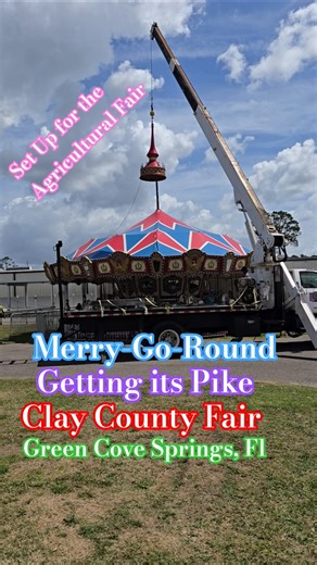 Grand Merry Go Round getting its Pike #fair #carnival #countyfair #claycounty #greencovesprings #fun
