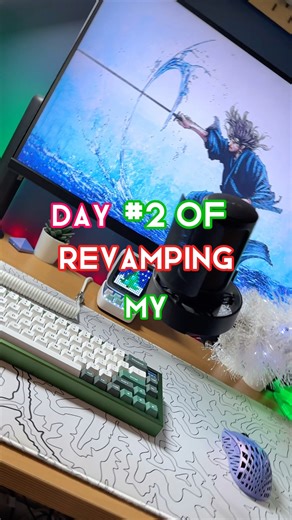 Day #2 of Revamping My Setup for Techmas #gaming #christmas #christmasgaming #cozysetup #decorating