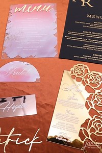 New menu cards and place cards are coming! Which design do you like best? https://www.janicepaper.com/menu-card/ | Janice Paper | Facebook