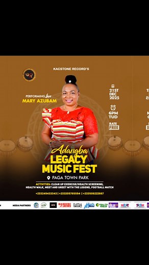 983 reactions · 13 shares | The ever energetic Mary Azubam is set to light up the stage at the Adangba Legacy Music Fest! Get ready to dance, vibe, and shake your body. It’s FREE!  21st December, 2026 Paga Town Park #AdangbaLegacyFest #KacstoneRecords #DecemberInGhana | Kacstone Record | Facebook