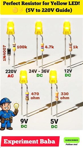 Never Burn Your Yellow LEDs Again! 🛑🔥 (Perfect Resistor Guide)