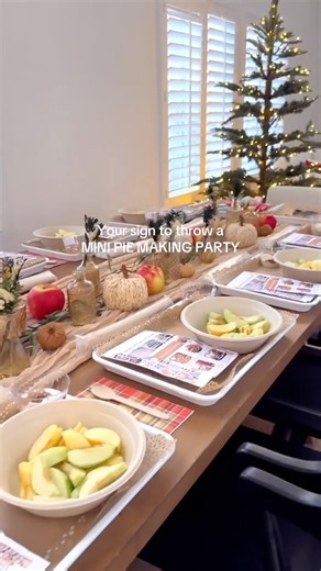 LINDSAY ANN • KID SNACKS & MOM HACKS on Instagram: "🥧✨ C0MMENT “pie party” for a list of everything you need to host a mini pie party at home + free printable instruction cards for your party, recipe, and links to everything to pull it off! Add some apple cider mimosas and pie server party favors and you have the cutest girls night in or fun mom’s get together idea for around the holidays. Cozy vibes, good laughs, and everyone goes home with sweet little pies. 🥧 🙌"