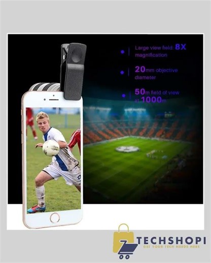 HD Optical Zoom Smartphone Lens with Universal Mobile Phone Clip