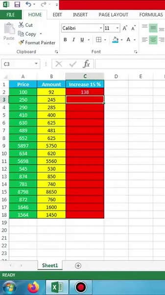 Excel Percentage Increase Tricks || Excel Best Formula tricks #shorts