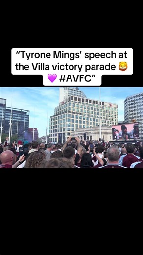 “Tyrone Mings’ speech at the Villa victory parade 🦁💜 #avfc