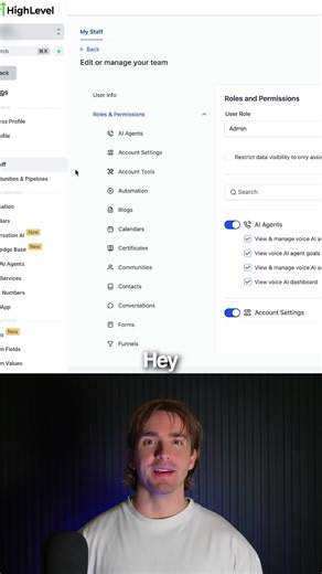GoHighLevel AI Agent Permissions Tutorial 🚀 | How to Manage Access for Voice AI & Conversation AI (Team Security Guide) Watch the full video on my YouTube! #saassuiteai #andrewgeorge #ghl #ghlwithandrew #gohighlevelwithandrew #highlevel #howtousehighlevel #saas