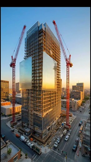 Watch a Skyscraper Rise in 30 Seconds 🏙️ #timelapse #satisfying #shorts #ai #americancities