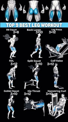 Top 9 Best Leg Workout to Build Massive Lower Body| 🔥 #workout #legworkout
