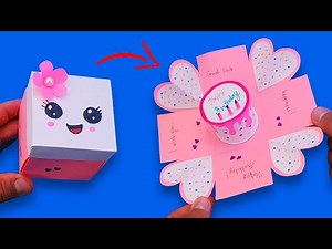 How to make Happy Birthday Box from Paper 🎁 DIY Expulsion Box - Easy Paper crafts