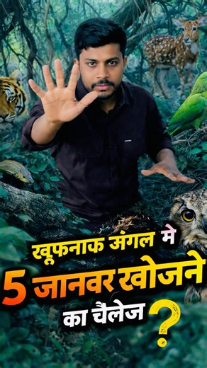 99% Log Fail Ho Gaye! Jungle Mein 5 Janwar Dhoondo 🔍 #india