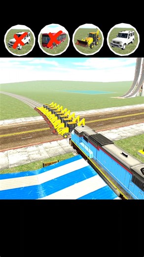 Train vs JCB Crash test in indian bike driving 3d 😨 Indian bike driving 3d train crash challenge