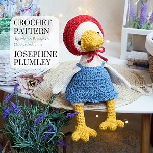 Josephine Plumley the Goose - Crochet Goose Pattern   Toy Clothes Patterns - by Polushkabunny - Etsy Australia