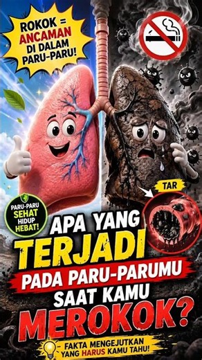 Paru-paru saat kamu merokok #shorts #feed #funfacts #kesehatan