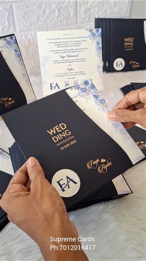 Blue Floral Pouch Wedding Invitation Card | Supreme Cards Whatsapp 7012016417 #invitationcard