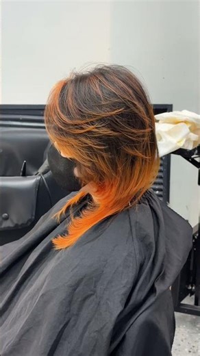 Orange ombre highlights #dyinghair #hairdye #haircolor #hair
