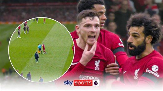 Assistant referee elbow: Liverpool vs Arsenal linesman Constantine Hatzidakis accused of striking Andy Robertson during half-time break
