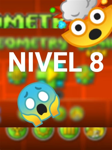 NIVEL 8 desde la pantalla presionada y esto pasa. 😱. #geometrydash #nivel8 #gameplay