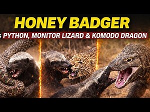 Honey Badger vs Python, Monitor Lizard & Komodo Dragon | Fearless Animal Fights