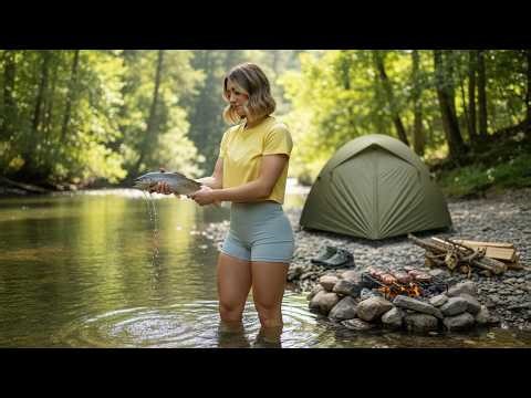Solo Camping by the River | Quiet Fire, Fresh Fish & Slow Life