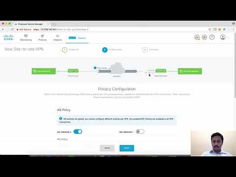 Configuring site to site vpn with FTD using FDM